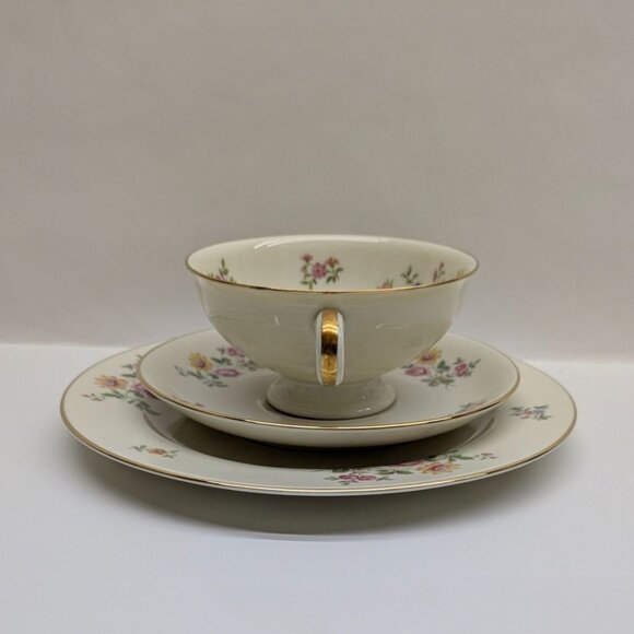 Thomas Rosenthal Germany Floral Trio Set With Gold Trim - Cup Saucer & Plate - Picture 3 of 16